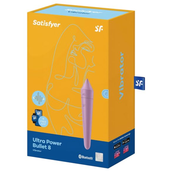 Satisfyer - bullet vibrator - kraftig, vandtæt, smart - lilla
