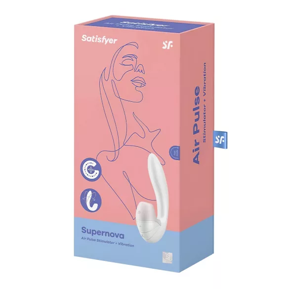 Satisfyer Supernova - lufttryksvibrator og vibrator - genopladelig - hvid