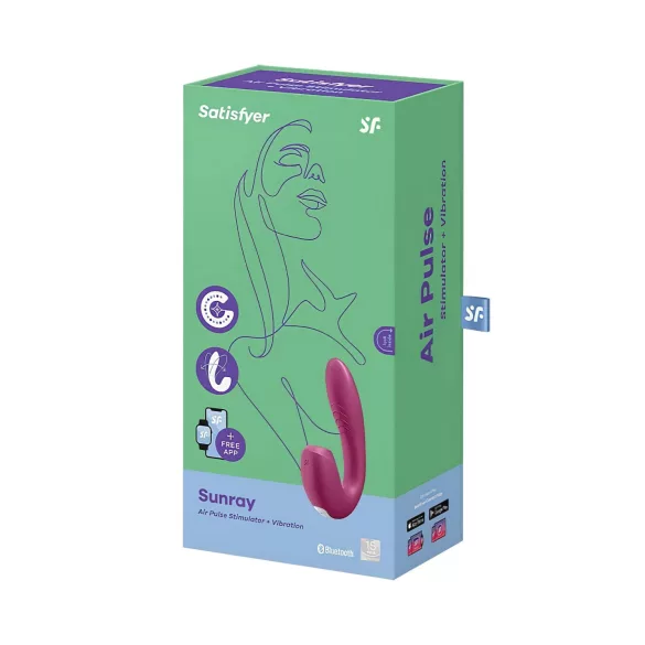 Satisfyer Sunray - vibrator med lufttrykbølger og vibration - genopladelig - rød