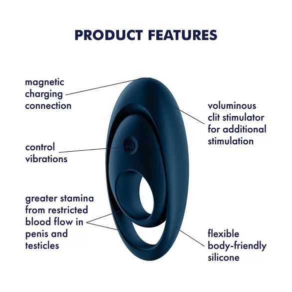 Satisfyer Glorious Duo - vibrerende penisring - blå