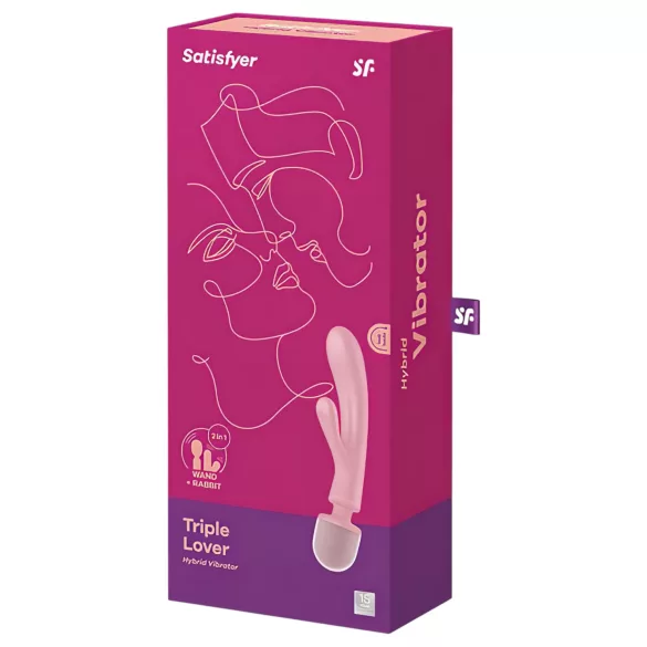 Satisfyer Triple Lover - G-punkt vibrator og vibrator til massage - pink
