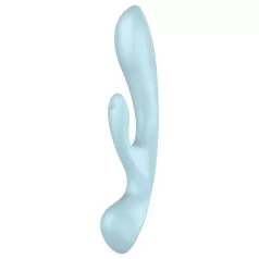   Satisfyer Triple Oh - genopladelig vibrator med klitorisarm (blå)