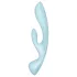 Satisfyer Triple Oh - vibrator med klitorisarm - genopladelig - blå