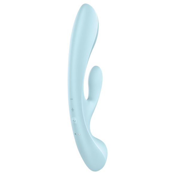 Satisfyer Triple Oh - vibrator med klitorisarm - genopladelig - blå