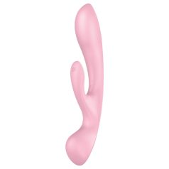   Satisfyer Triple Oh - rabbitvibrator med klitorisarm - genopladelig - pink
