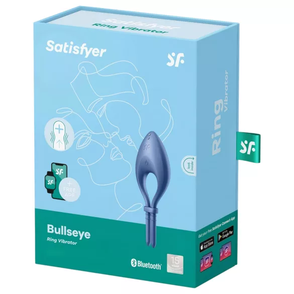 Satisfyer Bullseye - App-styret vibrerende penisring til mænd (blå)