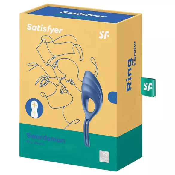 Satisfyer Swordsman - vibratorisk penisring - genopladelig - blå