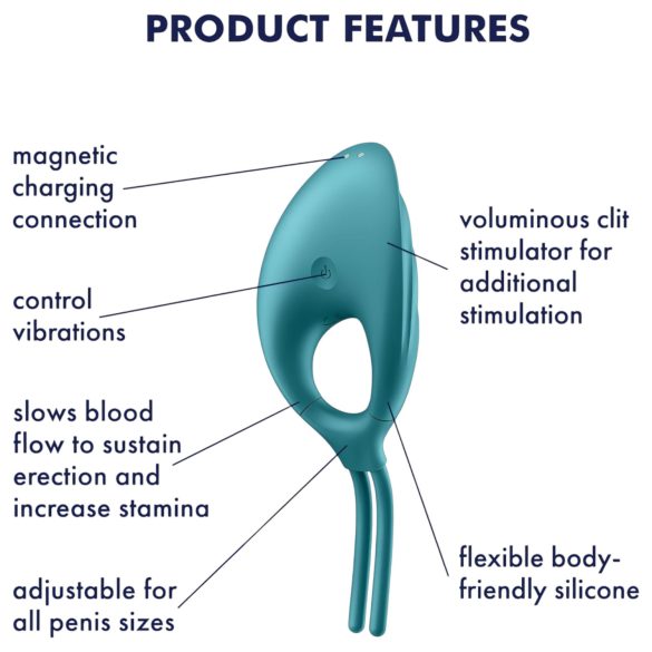 Satisfyer Swordsman - penisring med vibration - genopladelig - grøn