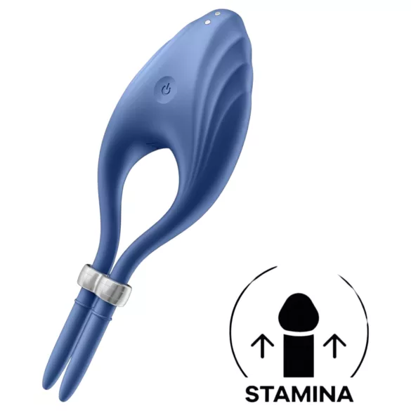 Satisfyer Duelist - genopladelig penisring med vibration - blå
