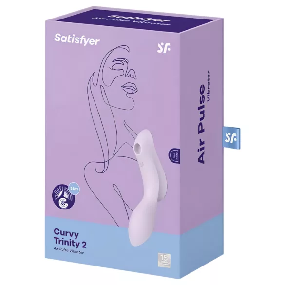 Satisfyer Curvy Trinity 2 - lufttryksvibrator og vibrator - lilla