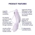 Satisfyer Curvy Trinity 2 - lufttryksvibrator og vibrator - lilla