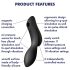 Satisfyer Curvy Trinity 2 - lufttryksvibrator og vibrator - sort