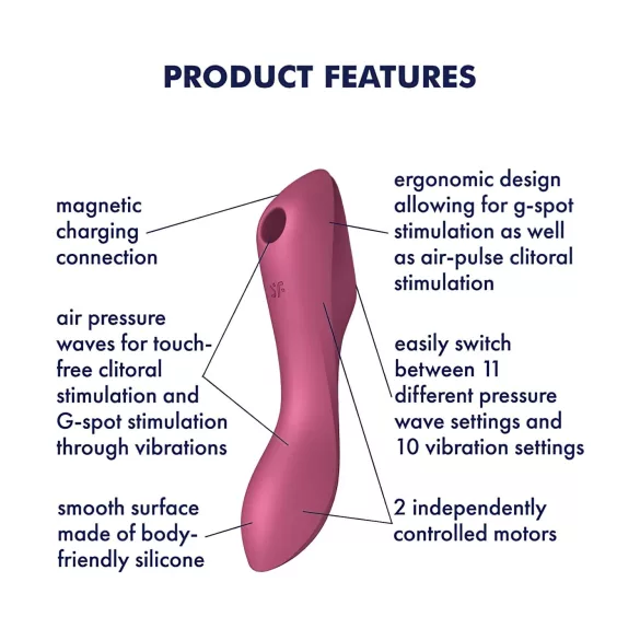 Satisfyer Curvy Trinity 3 - lufttryksvibrator 2i1 - rød