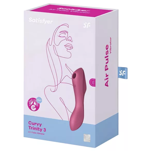 Satisfyer Curvy Trinity 3 - lufttryksvibrator 2i1 - rød