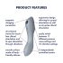 Satisfyer Curvy Trinity 3 - luftbølgevibrator 2i1 (grå)
