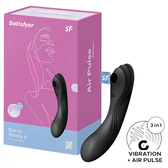 Satisfyer Curvy Trinity 4 - luftbølge 2-i-1 vibrator (sort)