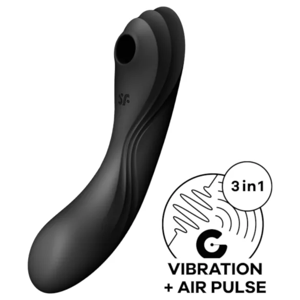 Satisfyer Curvy Trinity 4 - luftbølge 2-i-1 vibrator (sort)