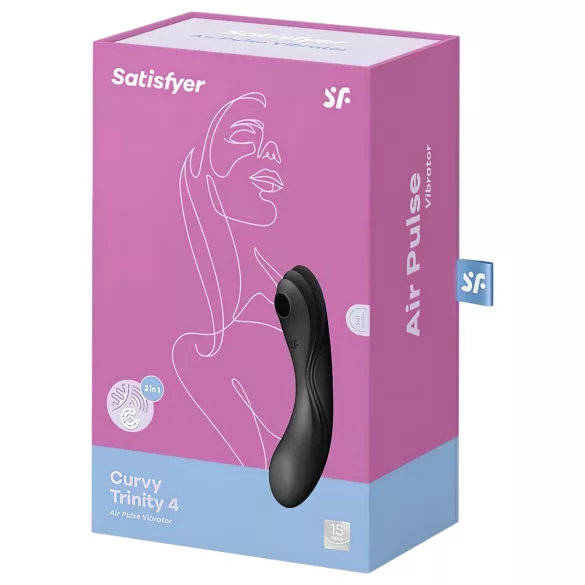 Satisfyer Curvy Trinity 4 - lufttryksvibrator og vibrator - sort
