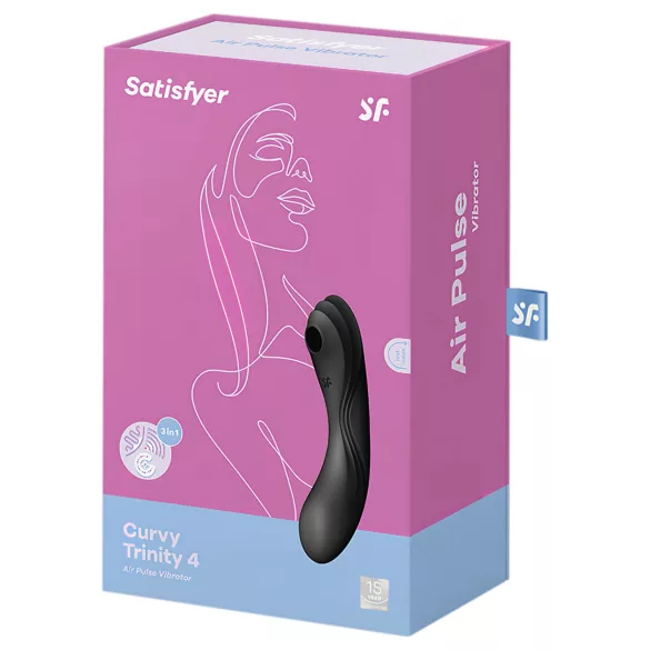 Satisfyer Curvy Trinity 4 - luftbølge 2-i-1 vibrator (sort)