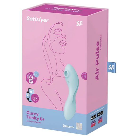 Satisfyer Curvy Trinity 5+ - 2i1 vibrator med app - blå