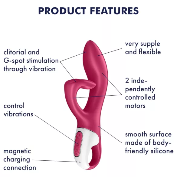 Satisfyer Embrace Me - klitorisvibrator med arm - genopladelig - rød