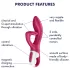 Satisfyer Embrace Me - klitorisvibrator med arm - genopladelig - rød