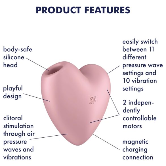 Satisfyer Cutie Heart - klitorisvibrator - lufttrykbølger - pink