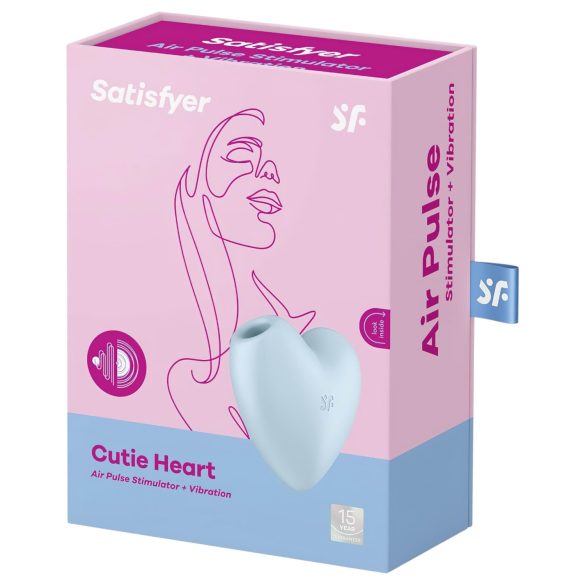 Satisfyer Cutie Heart - klitorisvibrator med lufttryk - genopladelig - blå