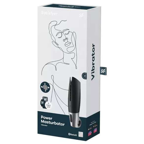 Satisfyer Power - masturbator - smart, genopladelig - sort