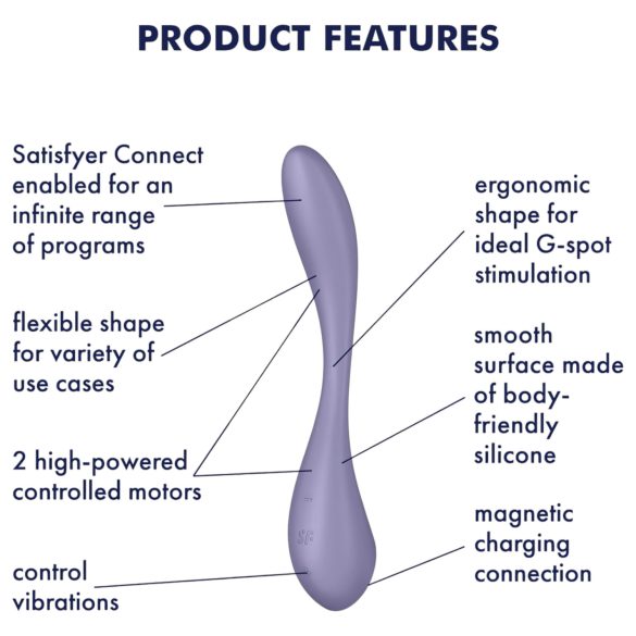 Satisfyer - G-punktsvibrator - fleksibel - lilla