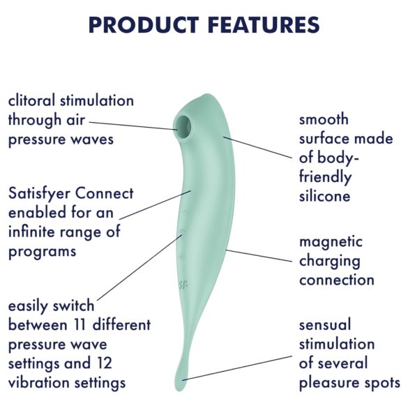 Satisfyer Twirling Pro - 2i1 klitorisvibrator - smart funktion - mint