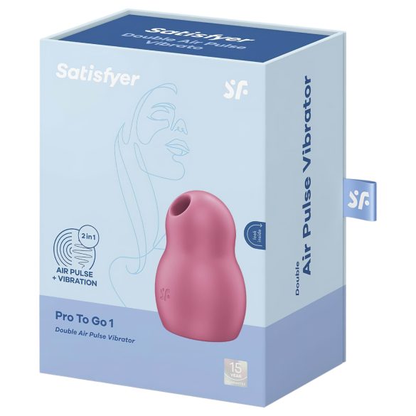 Satisfyer Pro To Go 1 - klitorisvibrator med trykbølger - genopladelig - rød