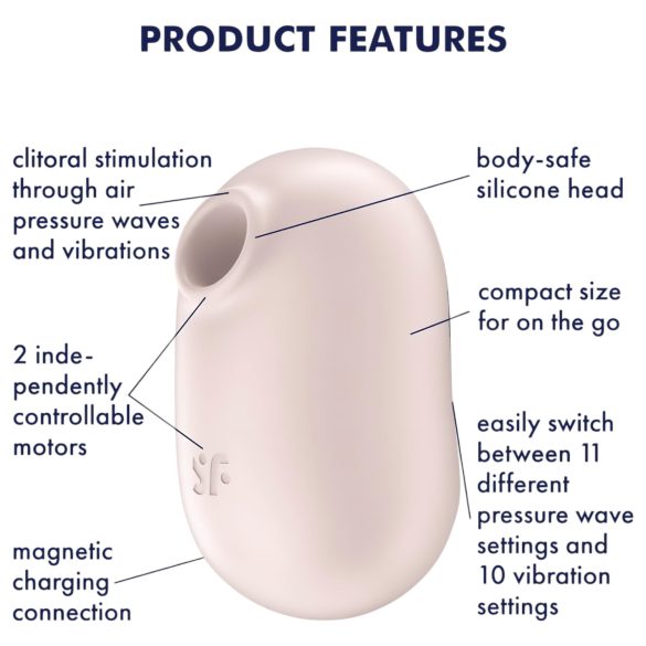 Satisfyer Pro To Go 2 - klitorisvibrator med trykbølger - beige