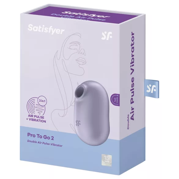 Satisfyer Pro To Go 2 - klitorisvibrator med lufttryk - genopladelig - lilla