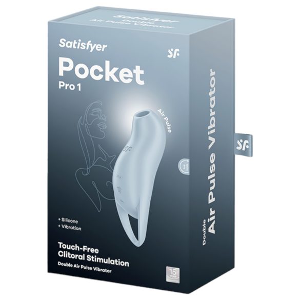 Satisfyer Pocket Pro 1 - klitorisvibrator med lufttryk - blå
