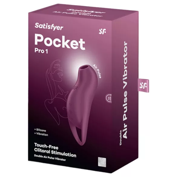 Satisfyer Pocket Pro 1 - klitorisvibrator med lufttryk - genopladelig - lilla