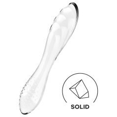   Satisfyer Dazzling Crystal 1 - dobbeltender glasdildo - gennemsigtig