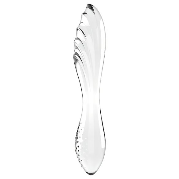 Satisfyer Dazzling Crystal 1 - dobbeltender glasdildo - gennemsigtig