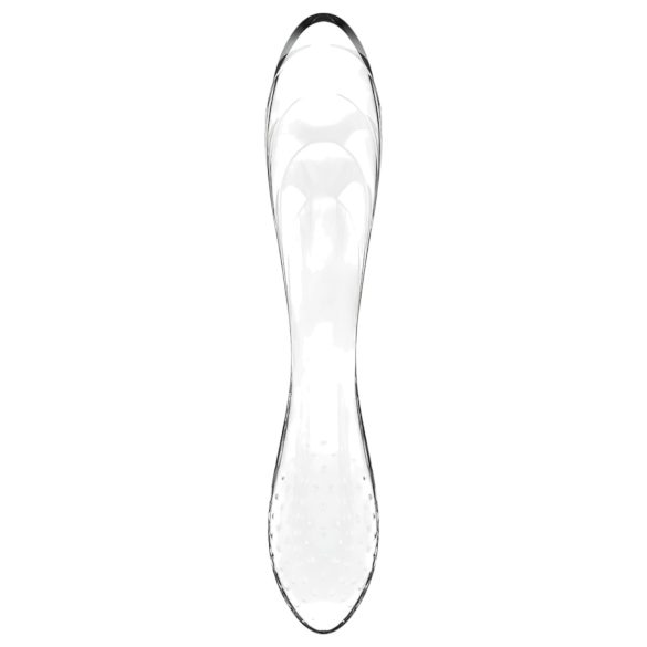 Satisfyer Dazzling Crystal 1 - dobbeltender glasdildo - gennemsigtig