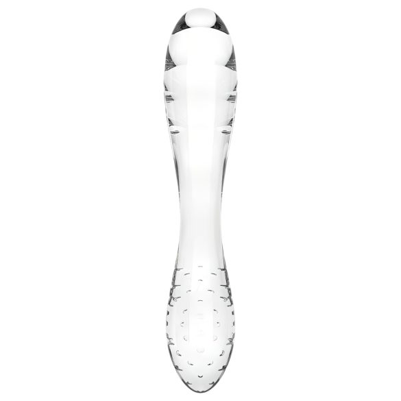 Satisfyer Dazzling Crystal 1 - dobbeltender glasdildo - gennemsigtig
