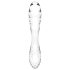 Satisfyer Dazzling Crystal 1 - dobbeltender glasdildo - gennemsigtig