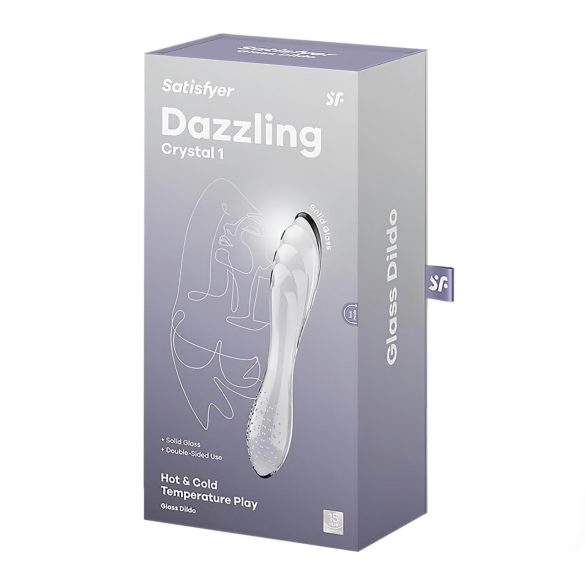 Satisfyer Dazzling Crystal 1 - dobbeltender glasdildo - gennemsigtig