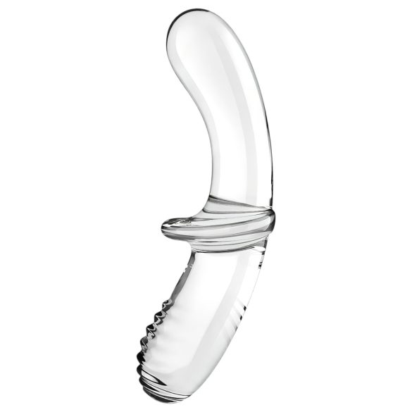 Satisfyer Double Crystal - dobbeltsidet glasdildo - gennemsigtig