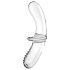 Satisfyer Double Crystal - dobbeltsidet glasdildo - gennemsigtig