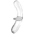 Satisfyer Double Crystal - dobbeltsidet glasdildo - gennemsigtig