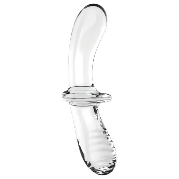 Satisfyer Double Crystal - dobbeltsidet glasdildo - gennemsigtig