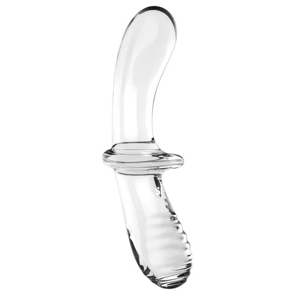 Satisfyer Double Crystal - dobbeltsidet glasdildo - gennemsigtig