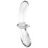 Satisfyer Double Crystal - dobbeltsidet glasdildo - gennemsigtig