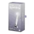 Satisfyer Sparkling Crystal - glasdildo med riller - gennemsigtig