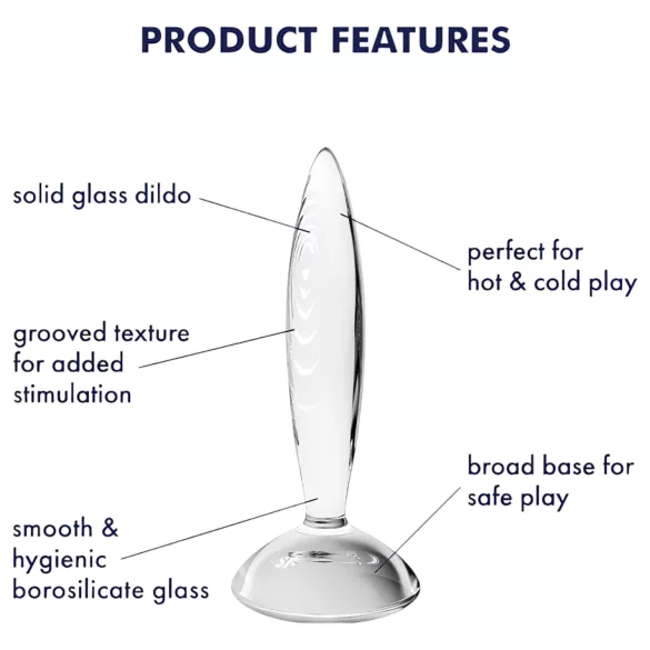 Satisfyer Sparkling Crystal - glasdildo med riller - gennemsigtig